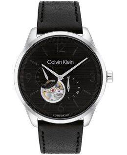 Мужские автоматические часы с черным кожаным ремешком, 44 мм Calvin Klein 16903144 | black