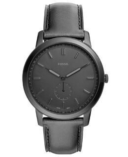 Мужские минималистичные часы с черным кожаным ремешком, 44 мм Fossil 6143333 | black ip