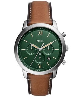 Мужские часы Neutra Chronograph с коричневым кожаным ремешком, 44 мм Fossil 14809887 | brown