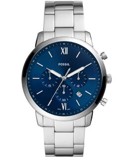 Мужские часы-браслет нейтрального серебристого цвета, 44 мм Fossil 11818259 | blue
