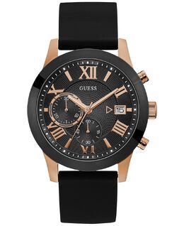 Мужские часы с черным силиконовым ремешком 45 мм Guess 6814088 | black