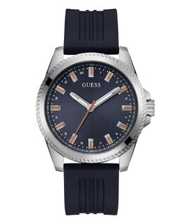 Мужские аналоговые темно-синие силиконовые часы 44 мм Guess 16682386 | navy