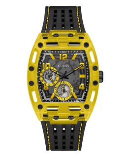 Мужские часы на силиконовом ремешке желто-черного цвета, 44 мм Guess 14533426 | black