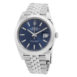 Rolex Datejust 41 Bright Blue Fluted Motif Dial Automatic Mens Jubilee Watch M126300-0024