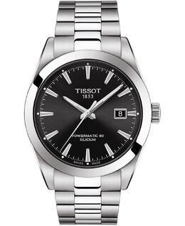 Мужские швейцарские автоматические часы T-Classic Gentleman Powermatic 80 из кремниевой нержавеющей стали с браслетом 40 мм Tissot 10345386 | silver