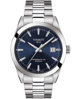 Мужские швейцарские автоматические часы T-Classic Gentleman Powermatic 80 из кремниевой нержавеющей стали с браслетом 40 мм Tissot 10345385 | silver