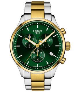 Мужские швейцарские часы с хронографом Chrono XL, классические двухцветные часы-браслет из нержавеющей стали, 45 мм Tissot 11717351 | green