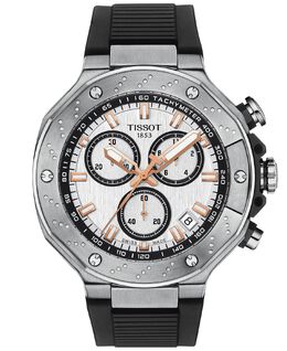 Мужские швейцарские часы с хронографом T-Race с черным ремешком, 45 мм Tissot 15509003 | black
