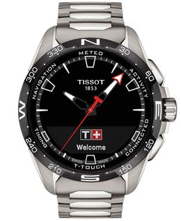 Мужские умные часы Swiss T-Touch Connect с титановым браслетом на солнечной батарее, 48 мм Tissot 12401712 | silver