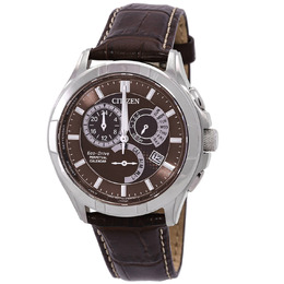 Citizen Eco-Drive Perpetual GMT Brown Dial Mens Watch BL8160-07X