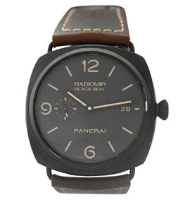 Pre-owned Panerai Radiomir Composite Black Seal 3 Days Brown Dial Mens Watch pam00505