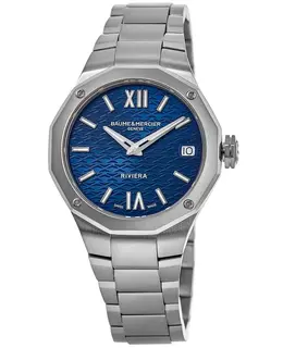 Baume & Mercier Model 10727/MOA10727 Riviera Blue Dial Steel Women's Watch