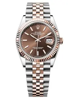 Rolex Datejust 36 Stainless Steel & Rose Gold Jubilee Bracelet with Chocolate Dial, Model m126231-0043