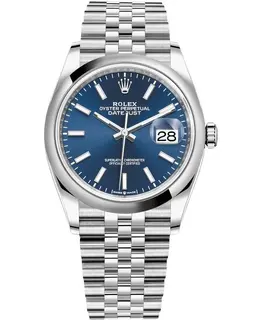 Rolex Datejust m126200-0005 Women's Stainless Steel Blue Dial Watch