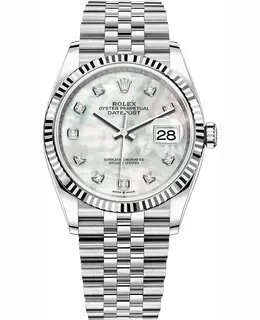 Rolex Datejust 36 Mother of Pearl Diamond Dial Women's Watch, Model m126234-0019