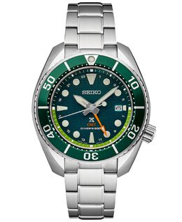 Мужские часы Prospex Sea Sumo Solar GMT с браслетом из нержавеющей стали, 45 мм Seiko 16727430 | green