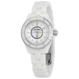 Chanel J12 Mother of Pearl White Ceramic Ladies Watch h2570
