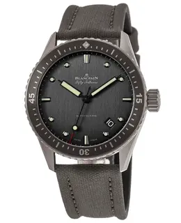 Blancpain Fifty Fathoms Bathyscaphe Grey Dial Titanium Men's Watch 5000-1210-g52a