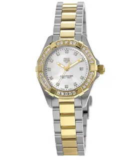 Tag Heuer Aquaracer Lady 300M 27MM Yellow Gold & Steel Diamond Women's Watch wbd1423.bb0321