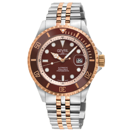 Gevril Wall street Automatic Brown Dial Mens Watch 41858b