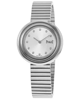 Piaget Possession 34mm Silver Diamond Dial Steel Women's Watch g0a48390