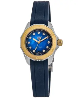 Tag Heuer Aquaracer Professional 200 Blue Diamond Dial Rubber Strap Women's Watch wbp2450.ft6215