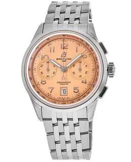 Breitling Premier Chronograph 42 Copper Dial Steel Men's Watch Model AB0145331K1A1