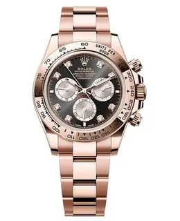 Rolex Cosmograph Daytona Ref. M126505-0002: 18K Rose Gold Black Sundust Diamond Dial Men's Chronograph