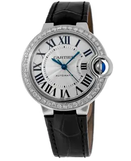 Cartier Ballon Bleu WSBB0030-CD Silver Dial Custom Diamond Bezel Women's Watch
