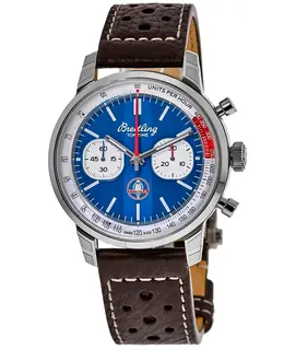Breitling Top Time Shelby Cobra AB01763A1C1X1 - Blue Dial Men's Chronograph Watch with Leather Strap