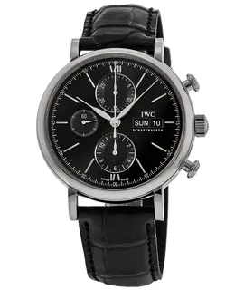 IWC Portofino Chronograph IW391029 - Men's Watch with Day-Date Black Dial
