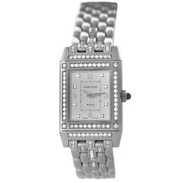 Pre-Owned Jaeger-LeCoultre Reverso 267.3.08 Quartz Diamond Silver Dial Ladies Watch