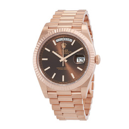 Rolex Day-Date 40 Chocolate Dial Everose Gold Automatic Chronometer Mens Watch m228235-0053