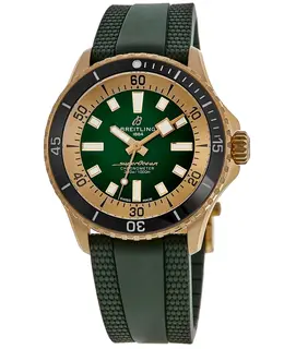 Breitling Superocean Automatic 42 Green Dial Rubber Strap Men's Watch n17375201l1s1