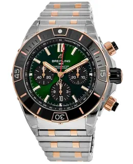 Breitling Super Chronomat B01 44 Green Chronograph Dial Steel Men's Watch, Model: UB0136251L1U