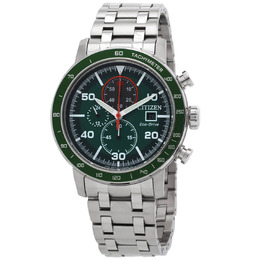 Citizen Brycen Chronograph Eco-Drive Green Dial Mens Watch CA0851-56X