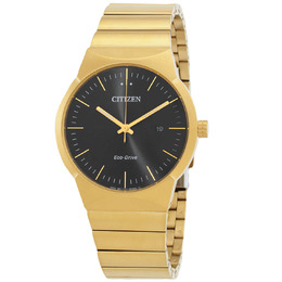 Citizen Axiom Eco-Drive BM7582-56E Black Dial Stainless Steel Analog Watch