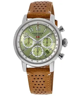 Chopard Mille Miglia Automatic Chronograph Green Dial Leather Strap Men's Watch 168619-3004