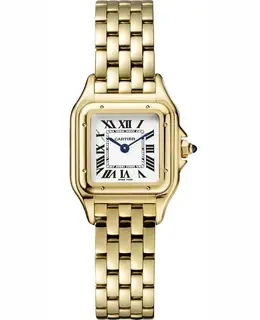 Authentic Cartier Panthere de Cartier Small Watch, Model WGPN0038, Yellow Gold, Silver Dial