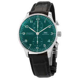 Pre-owned IWC Portugieser Chronograph Automatic Green Dial Mens Watch IW371615