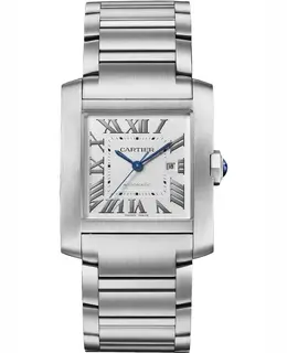 Authentic Cartier Tank Francaise Large Silver Dial Women's Watch WSTA0067