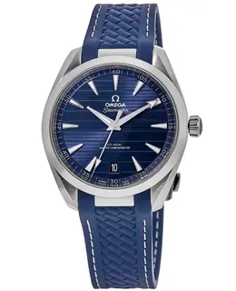 Omega Seamaster Aqua Terra 150m Master Co-Axial Blue Dial Rubber Strap Men's Watch 220.12.41.21.03.007