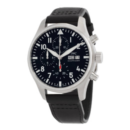 IWC Pilots Chronograph Automatic Black Dial Mens Watch iw378001