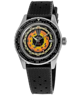 Mido Ocean Star Decompression Worldtimer m026 Black Dial Rubber Strap Men's Watch