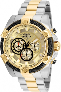 Invicta Bolt Chronograph - 25518 Men's Analog Gold Dial with Tachymeter and GMT Function