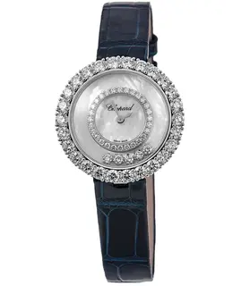 Chopard Happy Diamonds Mother of Pearl Diamond Dial Leather Strap Women's Watch 205369-1001