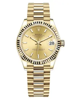 Authentic New Rolex Datejust 31mm Yellow Gold Champagne Dial Women's Watch Model M278278-0040