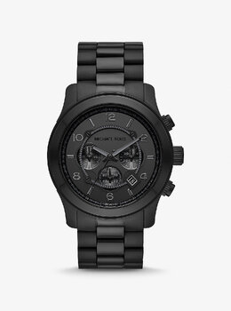 Крупногабаритные черные часы Runway Michael Kors, черный mk9073 | black