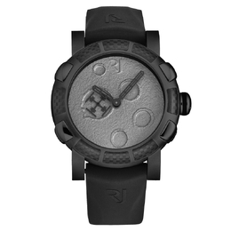RJ.MD.AU.401.20 Romain Jerome Moon Dust Grey Dial Mens Watch - Black Stainless Steel with Carbon Fiber Bezel, Automatic Movement