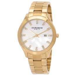 Akribos XXIV Mother of Pearl Gold-tone Ladies Watch ak954yg